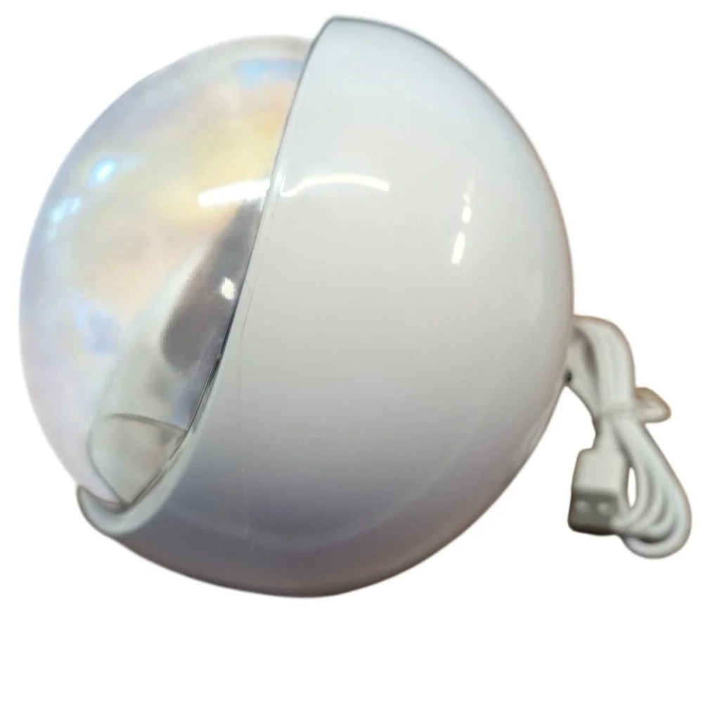 New Single Automatic Watch Winder White USB Powered Spherical LED Lights Rotates